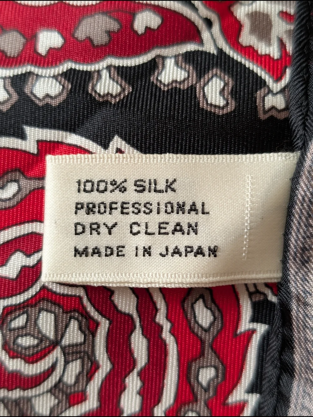 Van Horn Silk Scarf 31x30 Black Red Beige Floral